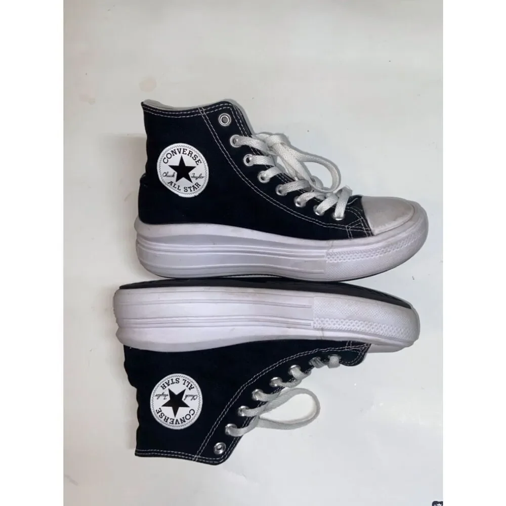 Converse Black and White Women’s Platforms High-Top Sneakers - All Star  Move